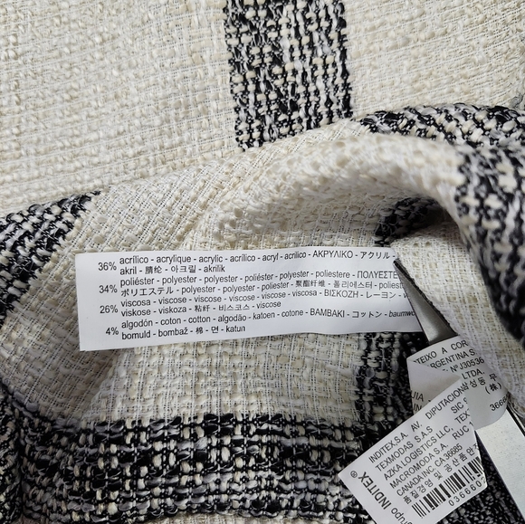 Zara Basics High-Rise Striped  Tweed Shorts  Women's Size S  Casual Side-Zip - Picture 9 of 11